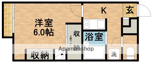 ユトリロ坪井町(1K/2階)の間取り写真