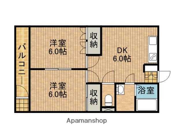 マンション小池(2DK/3階)の間取り写真