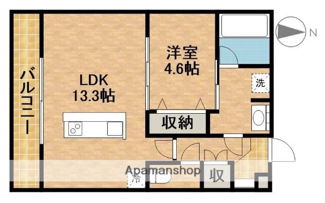 パブリックガーデンⅢ(1LDK/2階)の間取り写真