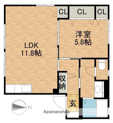 ディア・ステージ A(1LDK/1階)の間取り写真