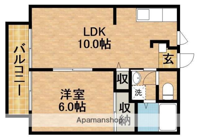 SUNLIFE FUJI2(1LDK/2階)の間取り写真