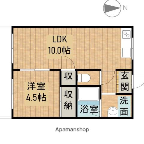 ニューバレイB(1LDK/1階)の間取り写真
