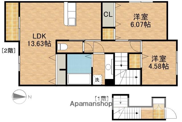 ASTRO-S(2LDK/2階)の間取り写真