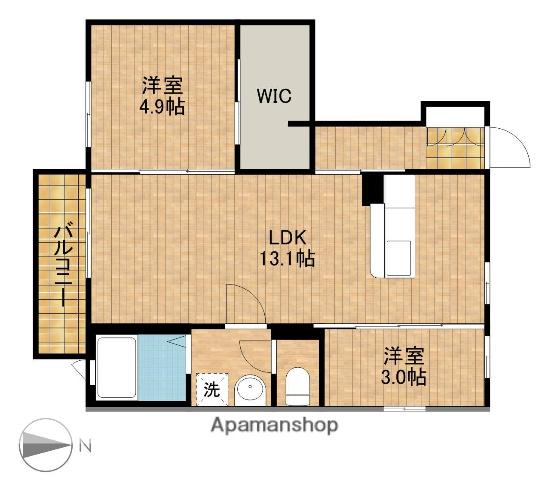 イグドラシル A棟(2LDK/1階)の間取り写真