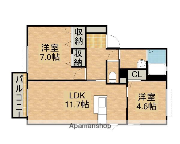 キングダムⅠ(2LDK/1階)の間取り写真