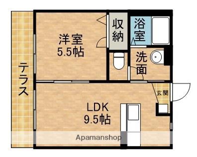 アーバンレックスC(1LDK/1階)の間取り写真