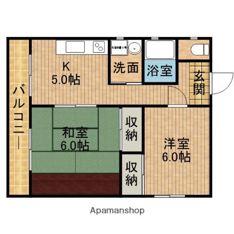 メゾン黒石(2K/2階)の間取り写真