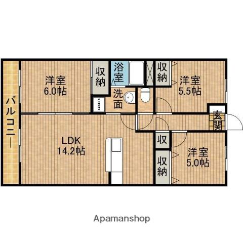 モン・パリス(3LDK/2階)の間取り写真