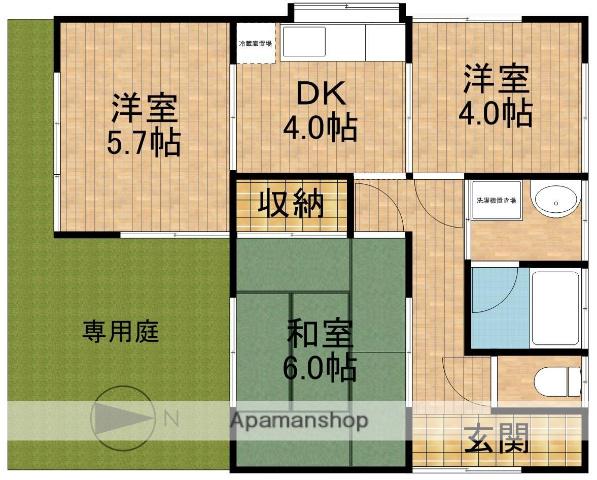 東海道本線 磐田駅 バス乗車時間：7分 富士見町バス停で下車 徒歩11分 1階建 築45年(3K)の間取り写真