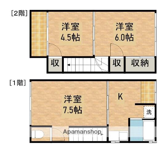 鴨江テラスハウス(3K)の間取り写真