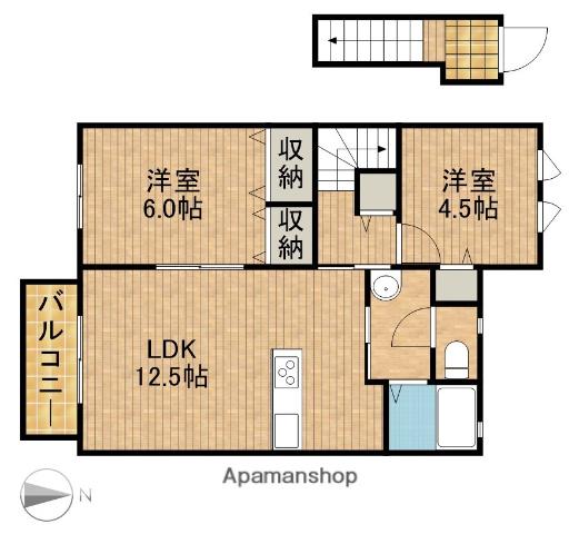 リ・プリマヴェーラⅣD(2LDK/2階)の間取り写真