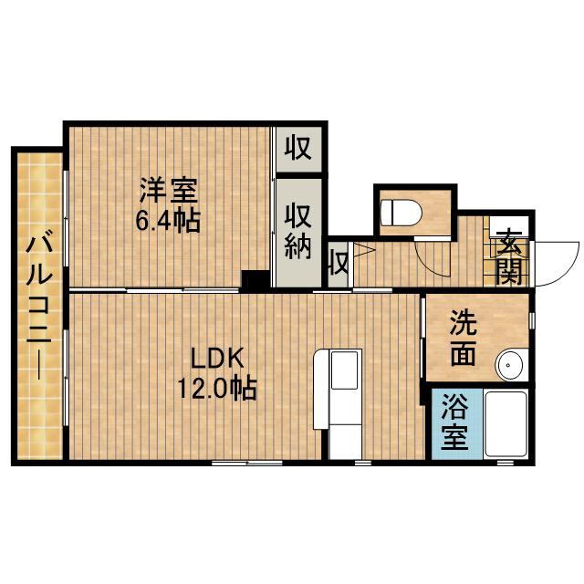 カーサフィオーレⅠ(1LDK/1階)の間取り写真
