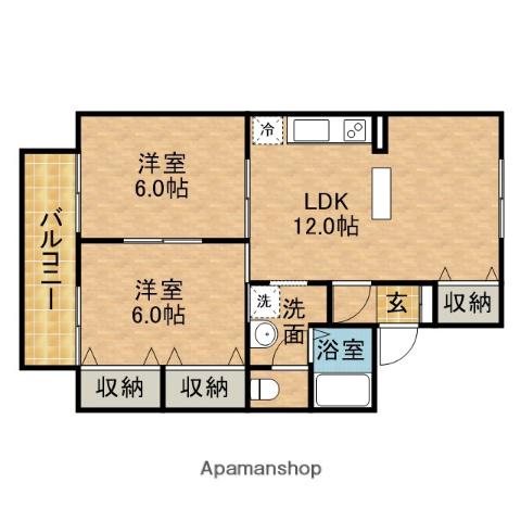 ストリームN A棟(2LDK/2階)の間取り写真