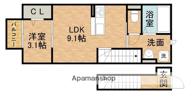 セジュールAYA(1LDK/2階)の間取り写真