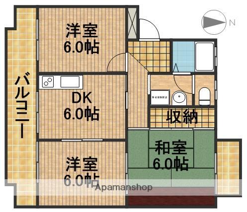プライムハイツB(3DK/1階)の間取り写真