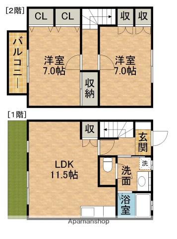 エスペランスＢ(2LDK)の間取り写真