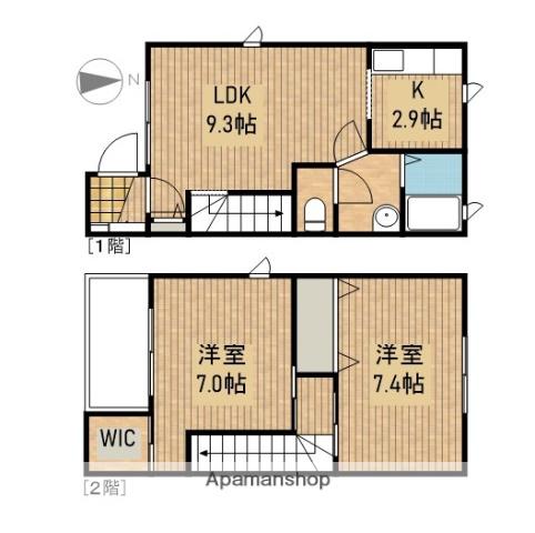 MAST TOWN 愛野 Ⅰ B(2LDK/1階)の間取り写真