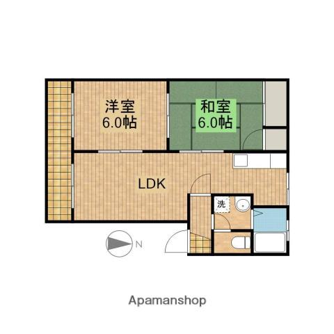 プラネット・テンB(2LDK/1階)の間取り写真