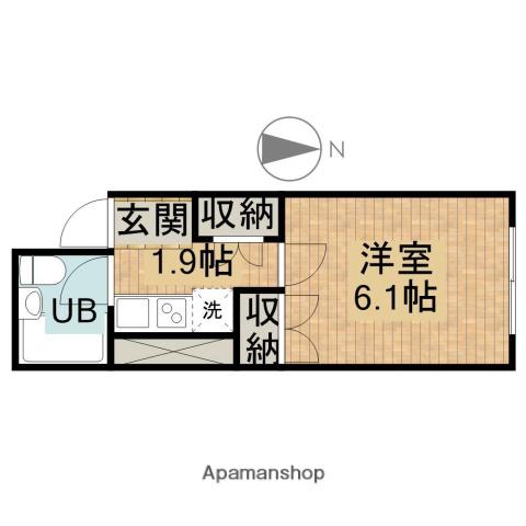 アンソレイユ塩町 住居(1K/2階)の間取り写真