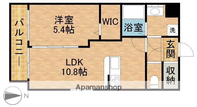 BELLE元浜(1LDK/1階)の間取り写真