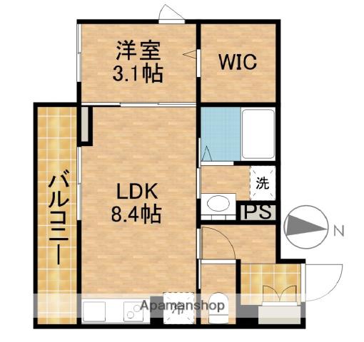 D-HILLS見付(1LDK/1階)の間取り写真
