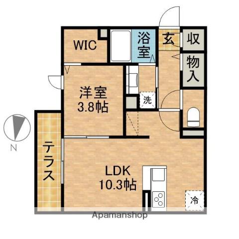 グランヴィラージュ(1LDK/1階)の間取り写真