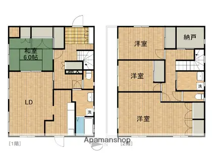 東海道本線 磐田駅 バス乗車時間：30分 前嶋バス停で下車 徒歩4分 2階建 築22年(4LDK)の間取り写真