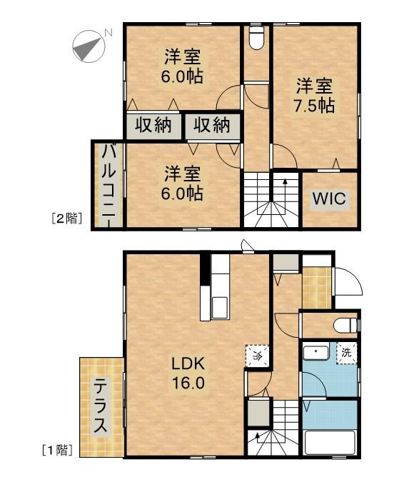 東海道本線 浜松駅 バス乗車時間：13分 浜松聖星高校バス停で下車 徒歩8分 2階建 築19年(3LDK)の間取り写真