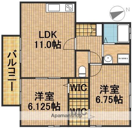 メゾンはなみずきB(2LDK/2階)の間取り写真