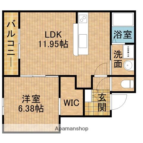 ル・リオンプラトー(1LDK/1階)の間取り写真