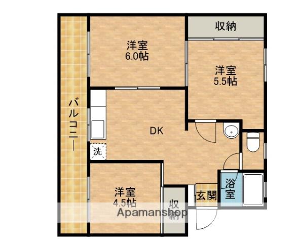 メゾンポートヒルズ(3DK/2階)の間取り写真