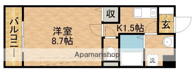 パルティーレ島之郷(1K/2階)の間取り写真