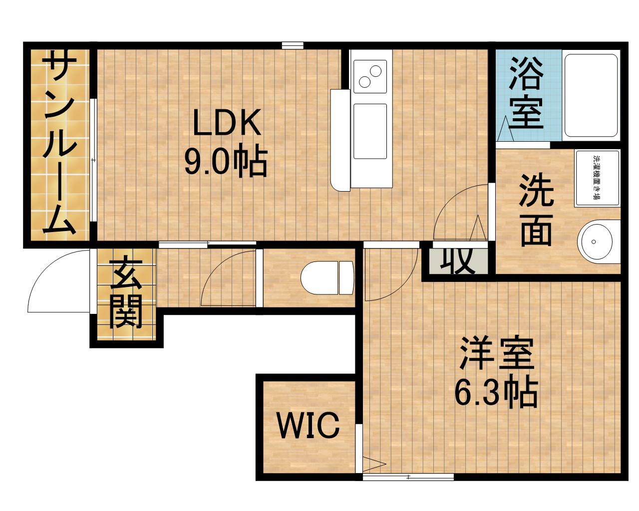 LOTUS新居(1LDK/1階)の間取り写真