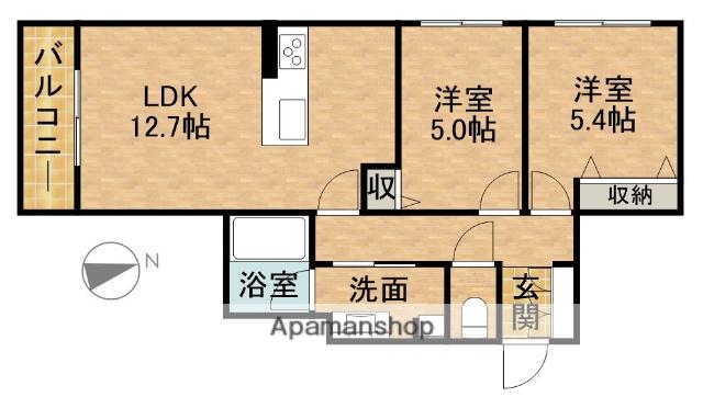 AXIS助信(2LDK/1階)の間取り写真