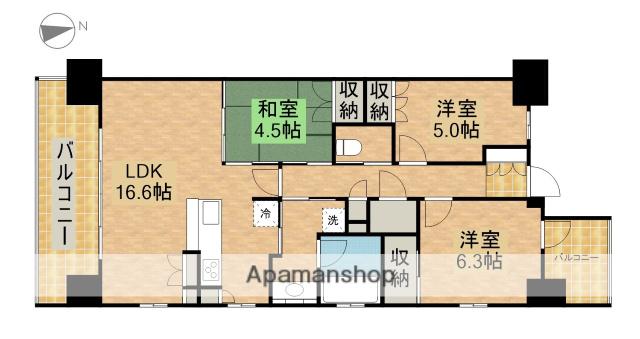 ブライトタウン高塚駅前(3LDK/7階)の間取り写真