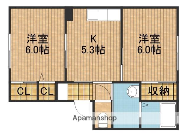 マティーナC(2K/1階)の間取り写真
