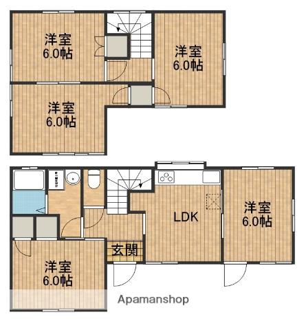 東海道本線 浜松駅 徒歩22分 2階建 築31年(5DK)の間取り写真