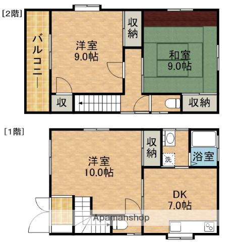 東海道本線 藤枝駅 徒歩16分 2階建 築29年(3DK)の間取り写真