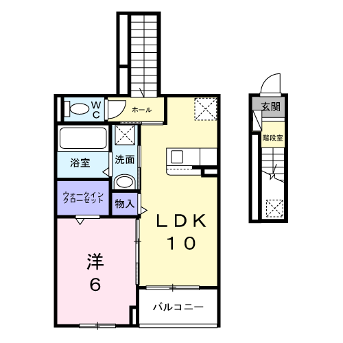 アルバ 涼(1LDK/2階)の間取り写真