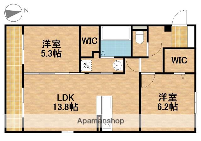 シリウス(2LDK/1階)の間取り写真