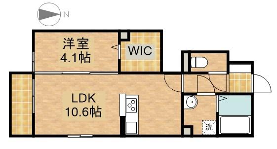 東海道本線 浜松駅 バス乗車時間：34分 北島町バス停で下車 徒歩4分 2階建 新築(1LDK/1階)の間取り写真