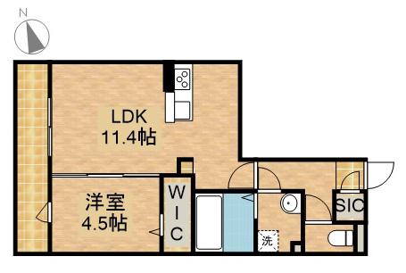D-HILLS佐藤Ⅲ(1LDK/2階)の間取り写真
