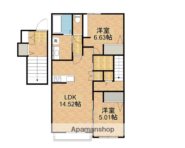 AFC RESIDENCE 海老島(2LDK/2階)の間取り写真