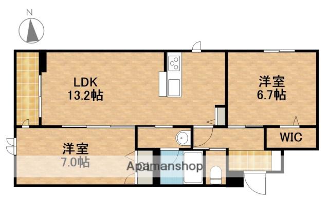 イルストーン古川(2LDK/3階)の間取り写真