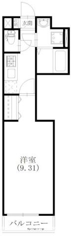 エスコルト(1K/3階)の間取り写真