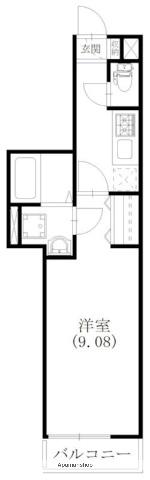 エスコルト(1K/5階)の間取り写真