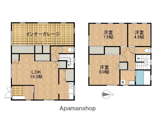 東海道本線 磐田駅 バス乗車時間：9分 わかば台団地入口バス停で下車 徒歩2分 2階建 築25年(3LDK)の間取り写真