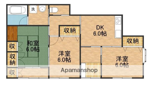 東海道本線 掛川駅 バス乗車時間：20分 城東中学前バス停で下車 徒歩13分 1階建 築29年(3DK)の間取り写真