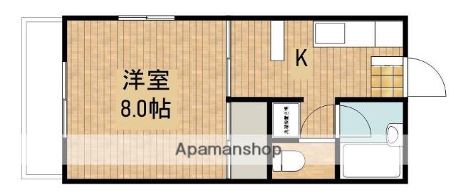 カトレアハイツB(1DK/2階)の間取り写真