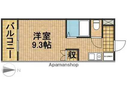 磐田グレイス第5マンション(1K/4階)の間取り写真